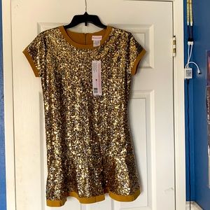 AMERICAN GIRL gold sparkle dress